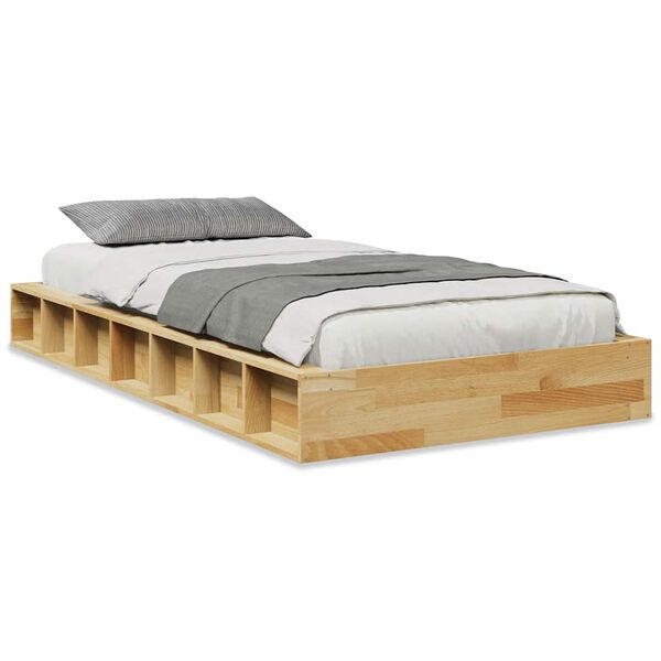 vidaXL Massivholzbett ohne Matratze 90x200 cm Eichenholz