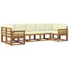 vidaXL Outdoor-Sofagarnitur 7 stk. Natur und Creme