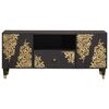 vidaXL TV-Schr&auml;nk mit Regal Schwarz 105 x 33 x 46 cm Massivholz Mango