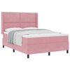 vidaXL Boxspringbett mit Kopfteil Rosa 140 x 190 cm Samt