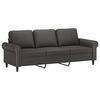 vidaXL 3-Sitzer-Sofa mit Hocker Grau 180 cm Kunstleder
