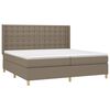 vidaXL Boxspringbett mit Matratze & LED Taupe 200x200 cm Stoff