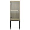 vidaXL Beistellschrank mit Glast&uuml;r Sonoma-Eiche 35x37x100 cm