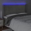 vidaXL LED Kopfteil Hellgrau 163x16x118/128 cm Samt