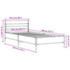 vidaXL Bettgestell Grau Sonoma 100x200 cm Holzwerkstoff und Metall