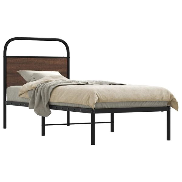 vidaXL Bettgestell ohne Matratze 80x200 cm Braun Eichen-Optik