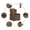 vidaXL Massagesessel mit Aufstehhilfe Braun Stoff
