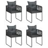 vidaXL 5-tlg. Garten-Essgruppe PVC Rattan Schwarz