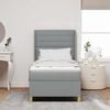 vidaXL Boxspringbett mit Matratze Hellgrau 80 x 200 cm Stoff