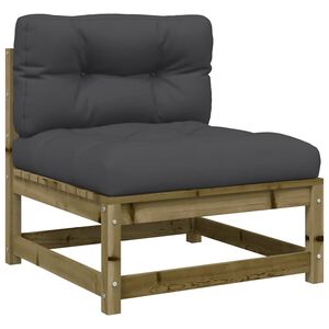 vidaXL Gartensofa ohne Armlehnen mit Kissen Kiefernholz Imprägniert