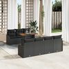 vidaXL Garten-Sofa-Set mit Kissen 8 pcs Schwarz