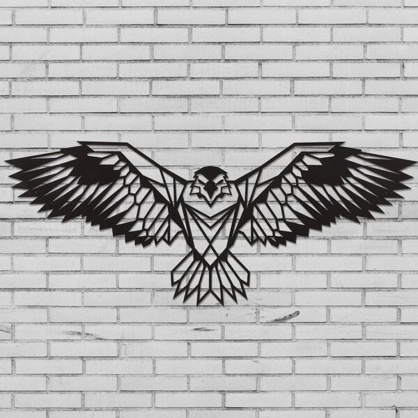 Homemania Wanddekoration Adler 100x44 cm Stahl Schwarz