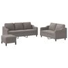vidaXL 3-tlg. Sofagarnitur mit Kissen Taupe Stoff