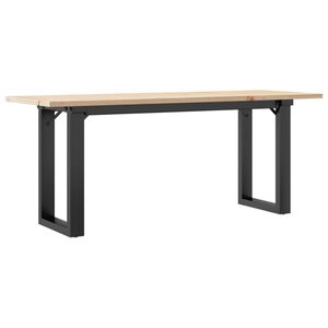 vidaXL Couchtisch O-Gestell 110x40x45 cm Massivholz Kiefer & Stahl