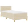 vidaXL Boxspringbett mit Matratze mit Kopfteil Creme 90 x 200 cm Stoff