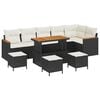 vidaXL Gartensofa-set 10 Stk. Schwarz Poly-Rattan