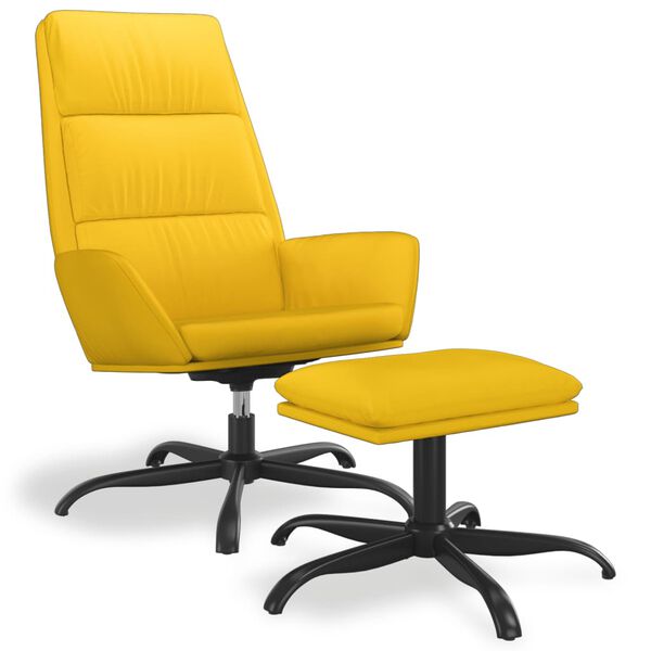 vidaXL Relaxsessel mit Hocker Senfgelb Samt