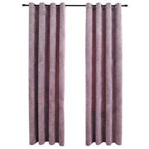 vidaXL Verdunkelungsvorh&auml;nge mit &Ouml;sen 2 Stk. Samt Antik-Rosa 140x225cm