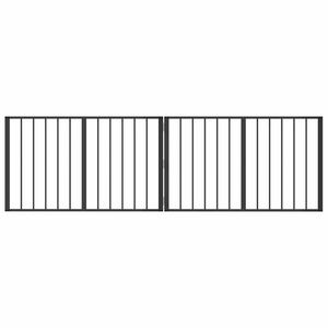 vidaXL Hundetor 2 stk. Schwarz 100 x 60 cm Verzinkter Stahl
