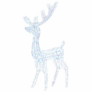 vidaXL LED-Rentier Acryl Weihnachtsdeko 140 LEDs 128 cm Kaltwei&szlig;