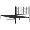 vidaXL Bettgestell mit Kopfteil Metall Schwarz 90x190 cm