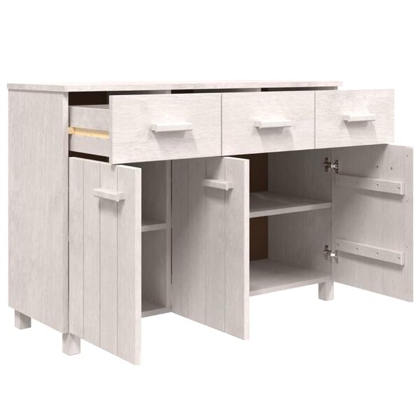 vidaXL Sideboard HAMAR Weiß 113x40x80 cm Massivholz Kiefer