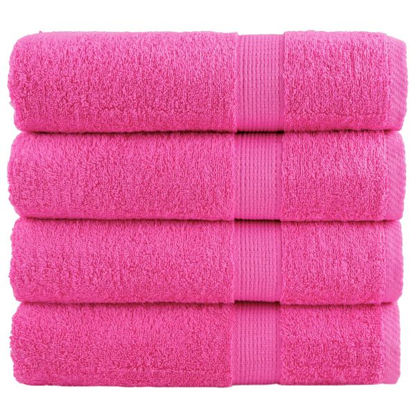 vidaXL Premium-Duscht&uuml;cher SOLUND 4 Stk. Rosa 70x140 cm 600 g/m&sup2;