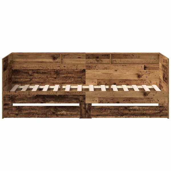 vidaXL Tagesbett mit Kopfteil Altholz 90 x 200 cm Holzwerkstoff