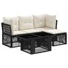 vidaXL Gartensofa-set 5 stk. Schwarz Poly-Rattan