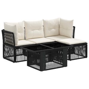 vidaXL Gartensofa-set 5 stk. Schwarz Poly-Rattan