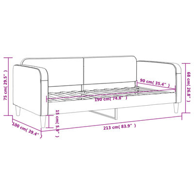 vidaXL Tagesbett Hellgrau 90x190 cm Stoff