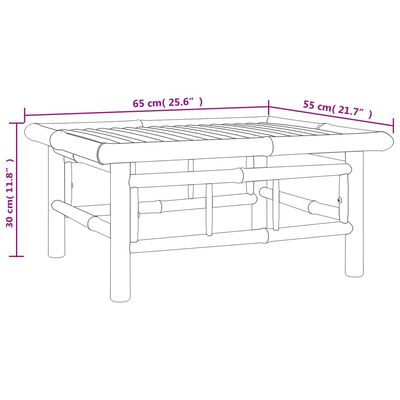 vidaXL 6-tlg. Garten-Lounge-Set mit Cremeweißen Kissen Bambus