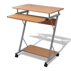 Computertisch Computerwagen PC Tisch B&uuml;rotisch Laptop auf Rollen braun