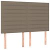 vidaXL Boxspringbett mit Matratze & LED Taupe 140x200 cm Stoff
