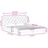 vidaXL Bettgestell mit LED ohne Matratze Blau 160x200 cm Samt