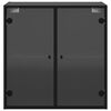 vidaXL Wandschrank mit Glast&uuml;ren Schwarz 68x37x68,5 cm