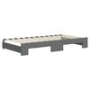 vidaXL Tagesbett Ausziehbar mit Matratzen Dunkelgrau 100x200 cm Stoff