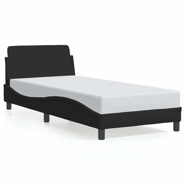 vidaXL Bettgestell mit Kopfteil "Dover" Schwarz 90x190 cm Stoff