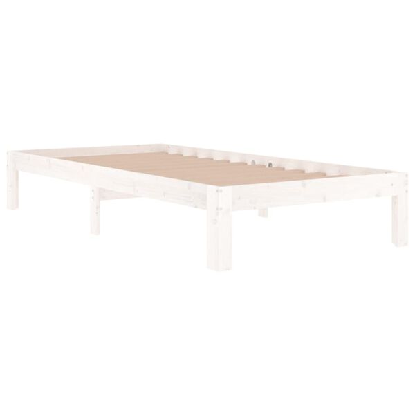 vidaXL Massivholzbett Wei&szlig; 90x190 cm