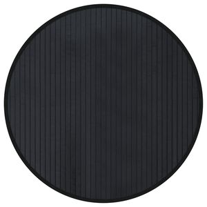 vidaXL Teppich Rund Schwarz 60 cm Bambus