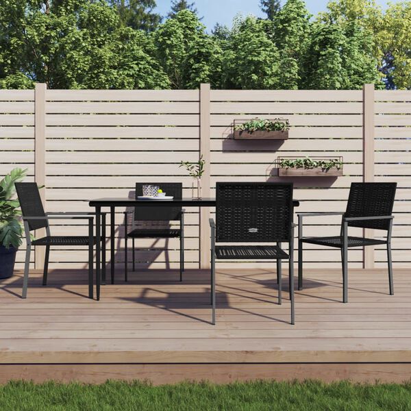 vidaXL 5-tlg. Garten-Essgruppe Poly Rattan und Stahl