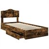 vidaXL Aufbewahrungsbett Ger&auml;ucherte Eiche 90 x 200 cm Holzwerkstoff