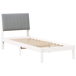 vidaXL Bettrahmen mit Kopfteil Wei&szlig; 80 x 200 cm Massives Kiefernholz