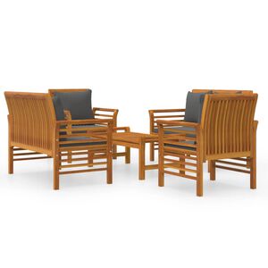 vidaXL 5-tlg. Garten-Lounge-Set mit Kissen Massivholz Akazie