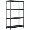 vidaXL Lagerregal Schwarz 220 kg 90 x 40 x 138 cm Kunststoff