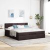 vidaXL Ottomane Bett mit Matratze & LEDs Dunkelbraun 180x200 cm Stoff