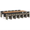 vidaXL 13-tlg. Garten-Essgruppe mit Kissen Grau Poly Rattan