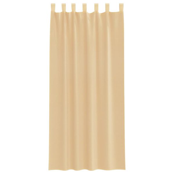 vidaXL Voile Vorh&auml;nge mit Schlaufen 2 Stk. Sandfarbe 140x225 cm