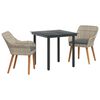 vidaXL Garten Essgruppe 3 stk. Hellgrau Poly-Rattan