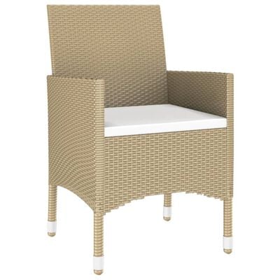 vidaXL 5-tlg. Garten-Essgruppe Poly Rattan und Hartglas Beige